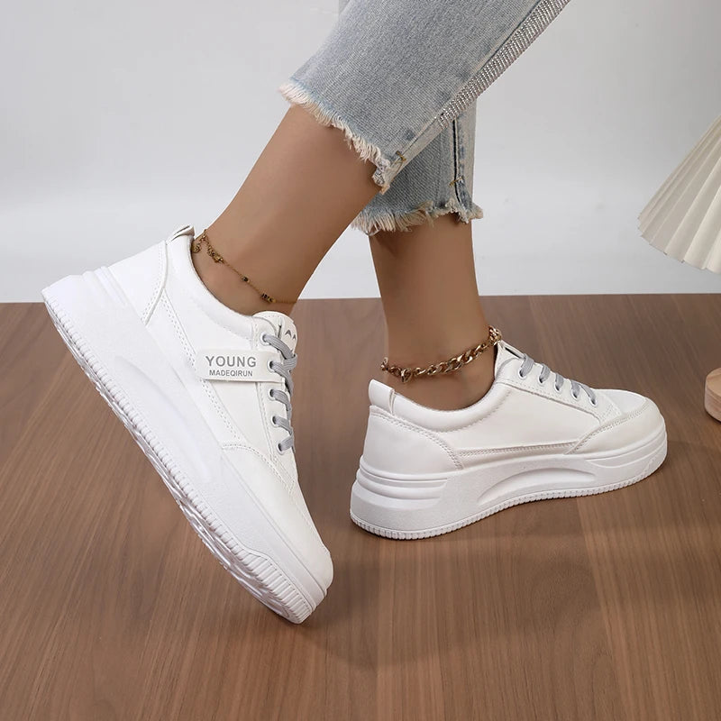 Women Soft Sole White Casual Sneakers
