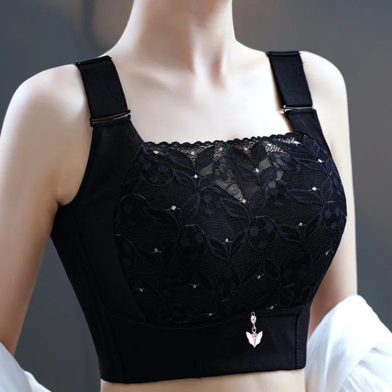 Women's Full Coverage Wirefree Plus Size Bra Non Padded lace Bra