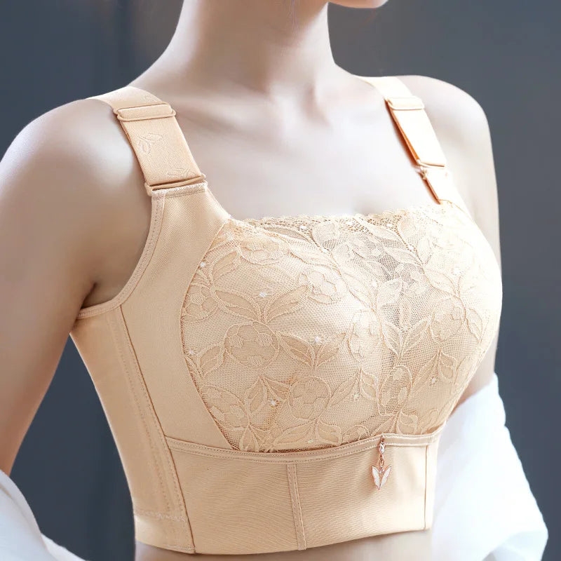 Women's Full Coverage Wirefree Plus Size Bra Non Padded lace Bra