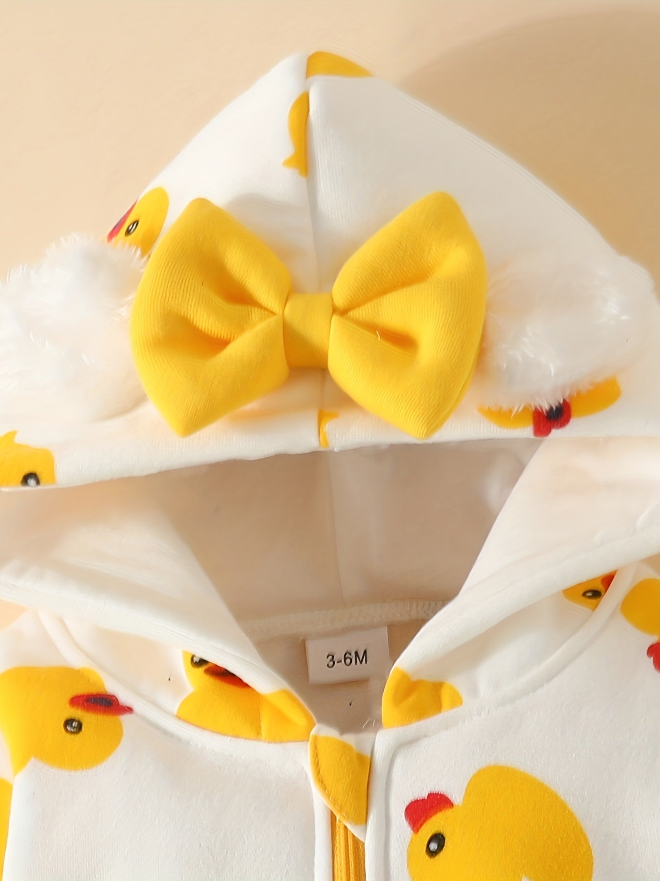 Baby Girl Heart Print Zip-Up Jumpsuit with Hood – Valentine Outfit