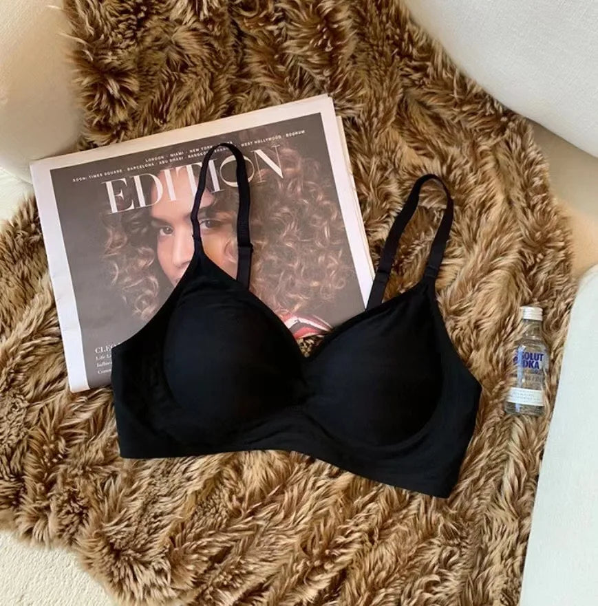 Traceless Naked Feeling Steel Ringless Underwear for Women Small Breasts Gathered, Soft Support, Breathable and Anti-sagging Bra