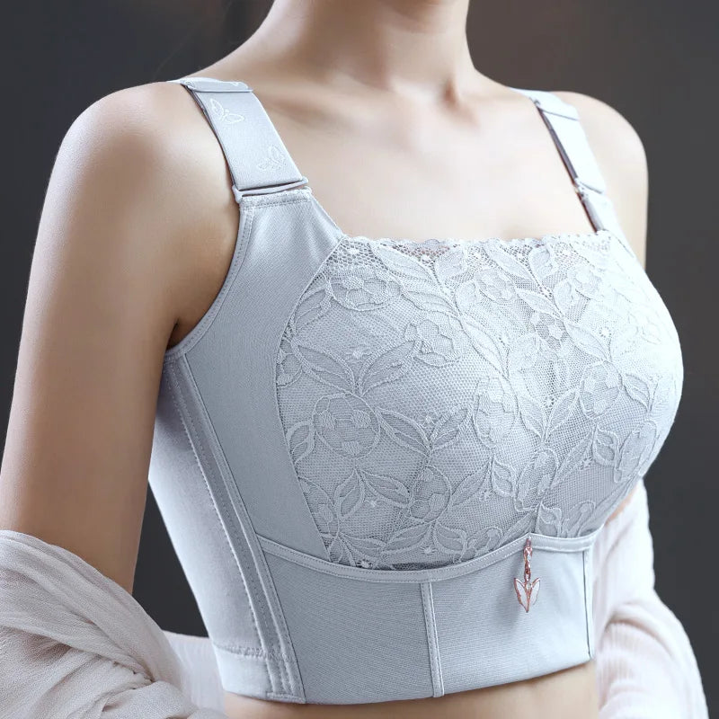 Women's Full Coverage Wirefree Plus Size Bra Non Padded lace Bra