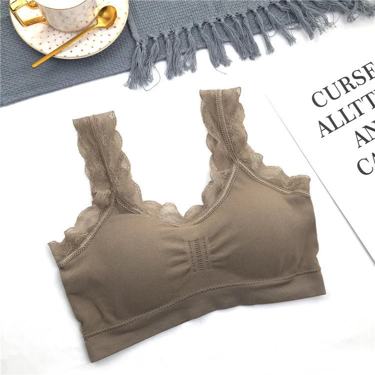 3D Sexy lace Lingerie Seamless Sport Bra Backless Strapless Top Bra Push Up Bralette Brassiere Women Underwear vest wrapped girl