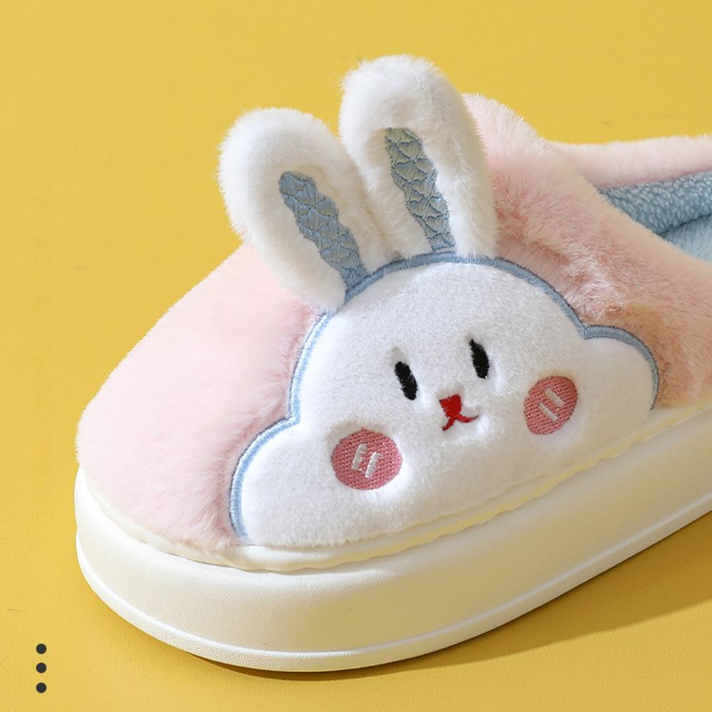 Women’s Cute Rabbit Plush Winter Slippers – Warm & Cozy Indoor Shoes
