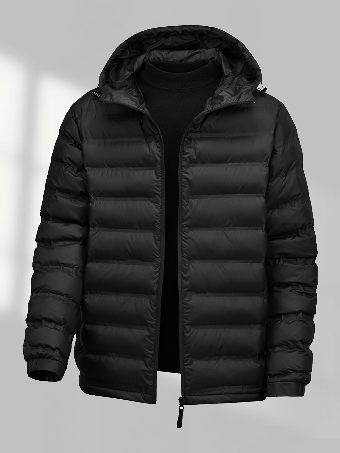 Men’s Thermal Winter Jacket – Heavyweight, Hooded, Zip-Up Coat for Cold Weather & Everyday Wear.