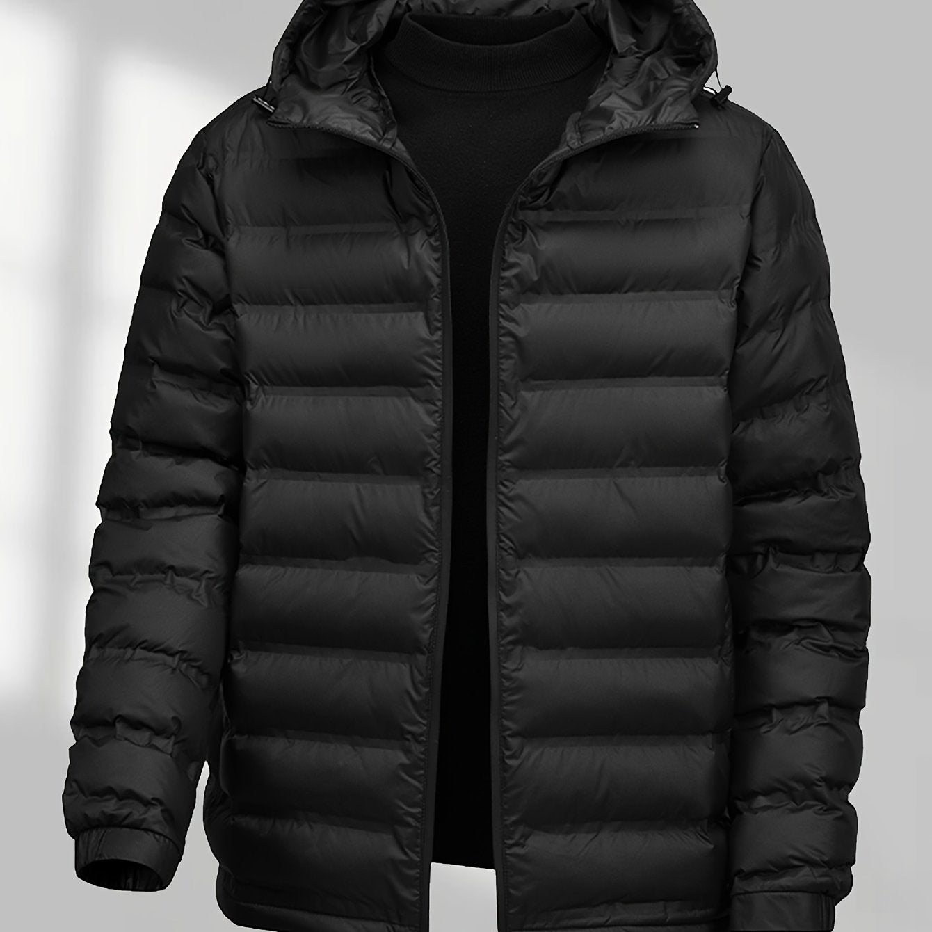 Men’s Thermal Winter Jacket – Heavyweight, Hooded, Zip-Up Coat for Cold Weather & Everyday Wear.