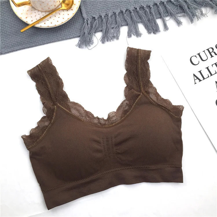 3D Sexy lace Lingerie Seamless Sport Bra Backless Strapless Top Bra Push Up Bralette Brassiere Women Underwear vest wrapped girl