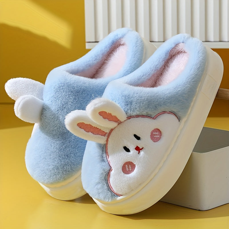 Women’s Cute Rabbit Plush Winter Slippers – Warm & Cozy Indoor Shoes