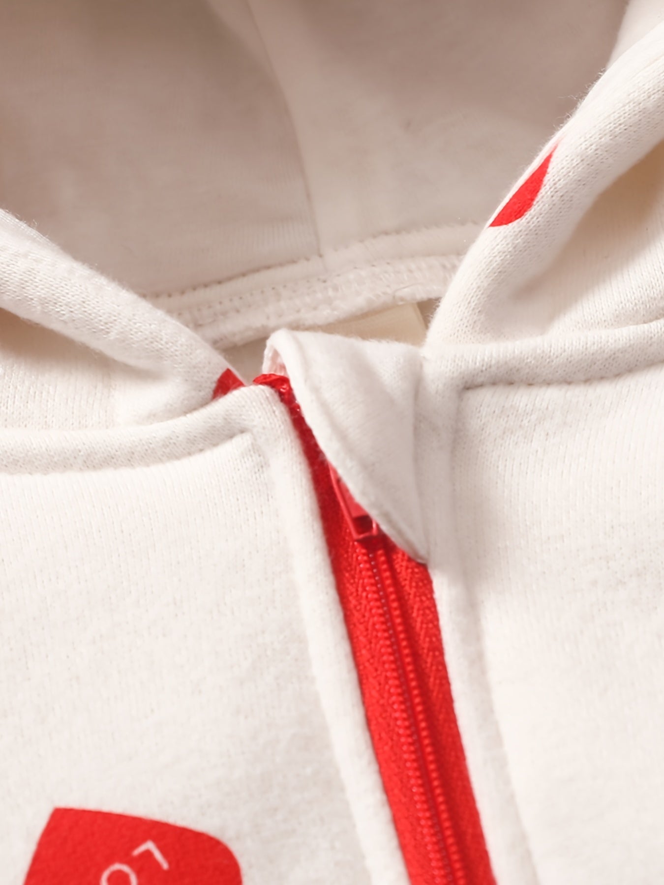 Baby Girl Heart Print Zip-Up Jumpsuit with Hood – Valentine Outfit