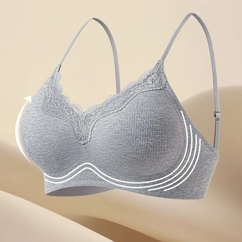 Seamless Underwear for Women, Thin Style, No Steel Ring, Beautiful Back, Big Chest, Small Chest, Push-up Sleeping Bra