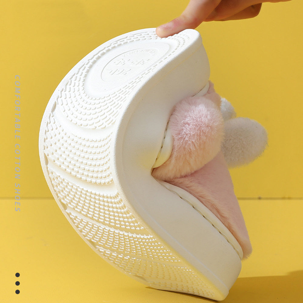 Women’s Cute Rabbit Plush Winter Slippers – Warm & Cozy Indoor Shoes