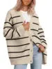 Women's Oversized V-Neck Knit Cardigan – Lightweight Button Front Fall Sweater