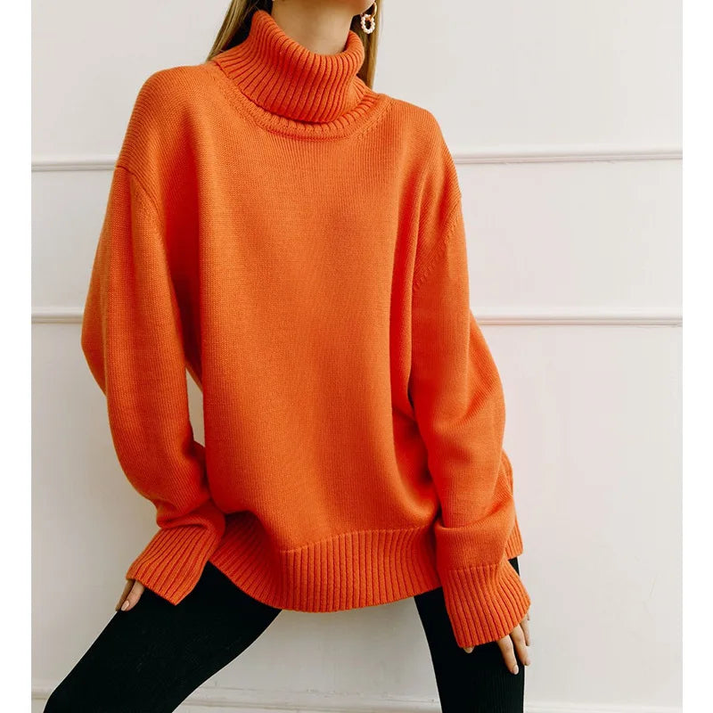 Women’s High Turtleneck Wool Knit Sweater