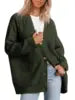 Women's Oversized V-Neck Knit Cardigan – Lightweight Button Front Fall Sweater