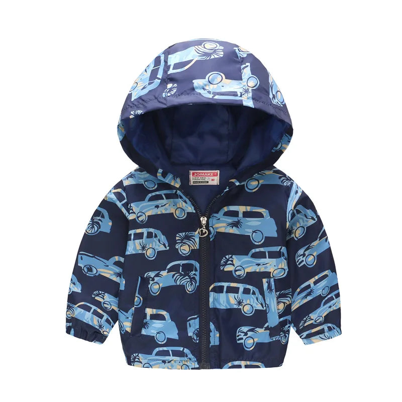 Spring Autumn Thin Jacket for Girls – Fashionable Baby Girl Hooded Windbreaker Coat.