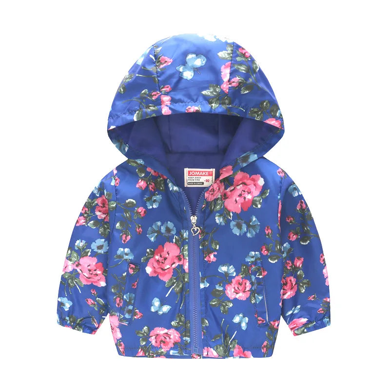 Spring Autumn Thin Jacket for Girls – Fashionable Baby Girl Hooded Windbreaker Coat.