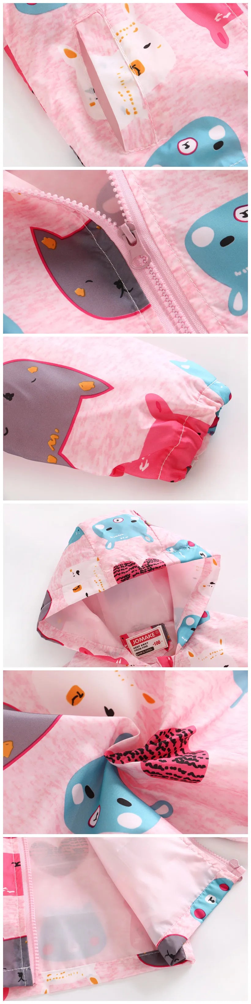 Spring Autumn Thin Jacket for Girls – Fashionable Baby Girl Hooded Windbreaker Coat.