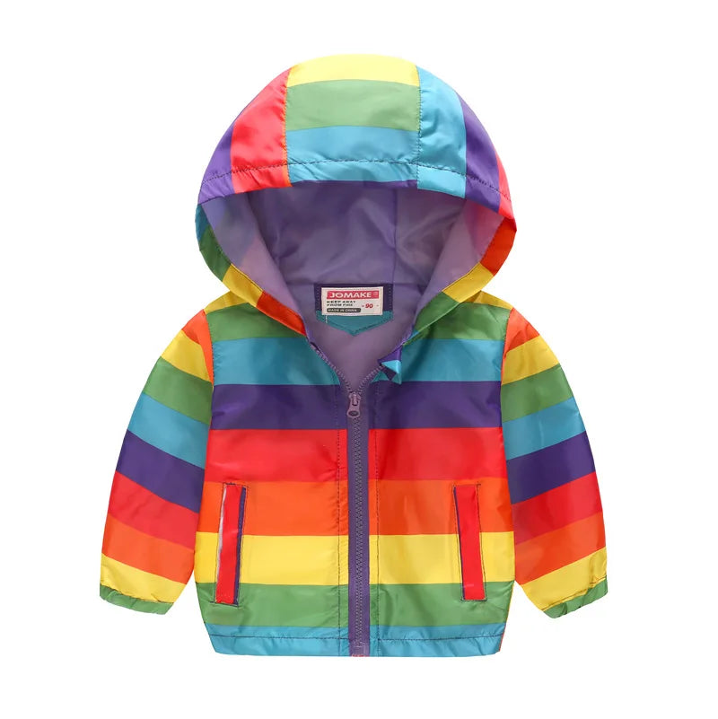 Spring Autumn Thin Jacket for Girls – Fashionable Baby Girl Hooded Windbreaker Coat.