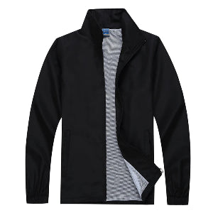 Black jacket with a gray interior on a white background