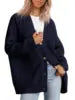 Women's Oversized V-Neck Knit Cardigan – Lightweight Button Front Fall Sweater