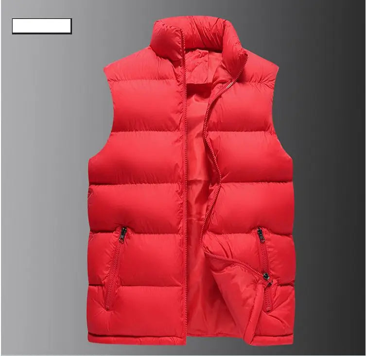 Men’s Waterproof Winter Vest – Warm Sleeveless Zipper Jacket