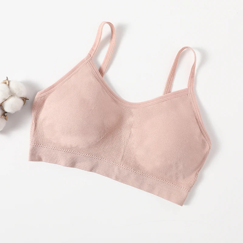 Women Push Up Tube Tops Seamless Sport Bras No-pads Soft Crop Top Female Non-wired Underwear Solid Color Intimates Sexy Lingerie