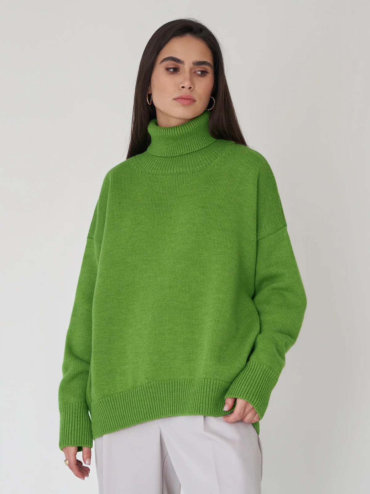 Women’s High Turtleneck Wool Knit Sweater