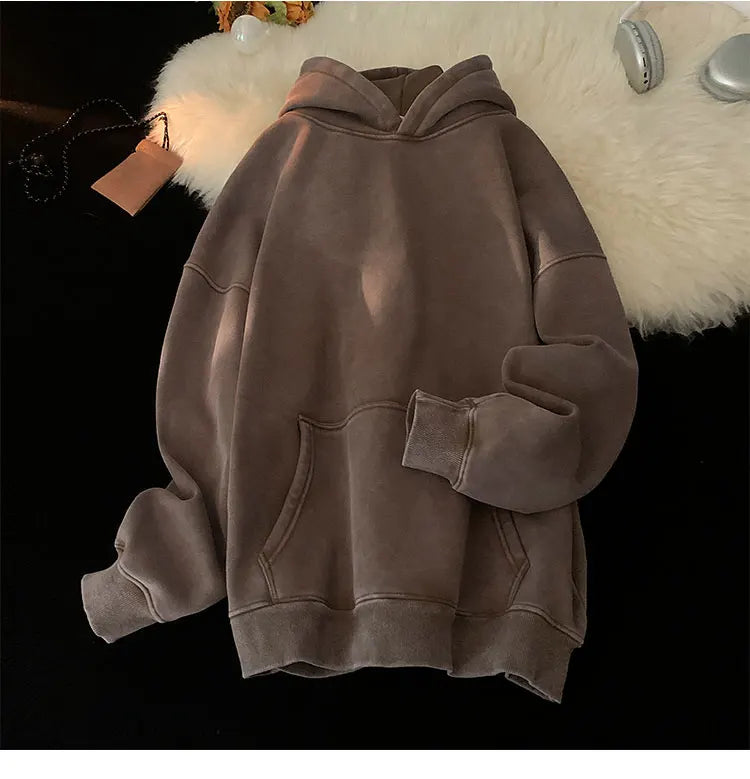 Vintage Washed Oversized Hoodie – Streetwear Harajuku Unisex Sweatshirt
