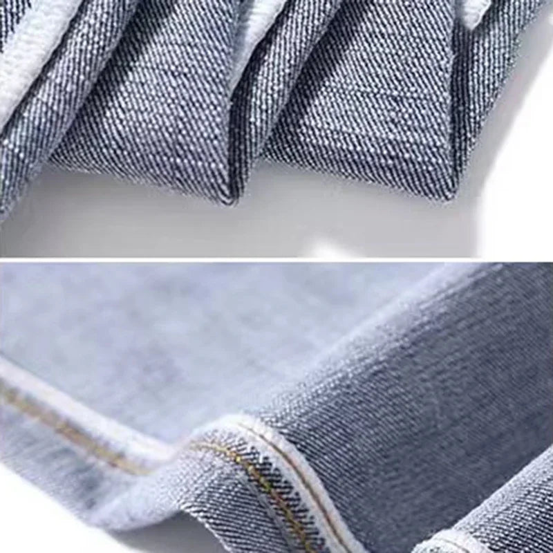 2025 Men’s Slim Straight Stretch Jeans – Dark Gray Wear-Resistant Smart Casual Denim Pants