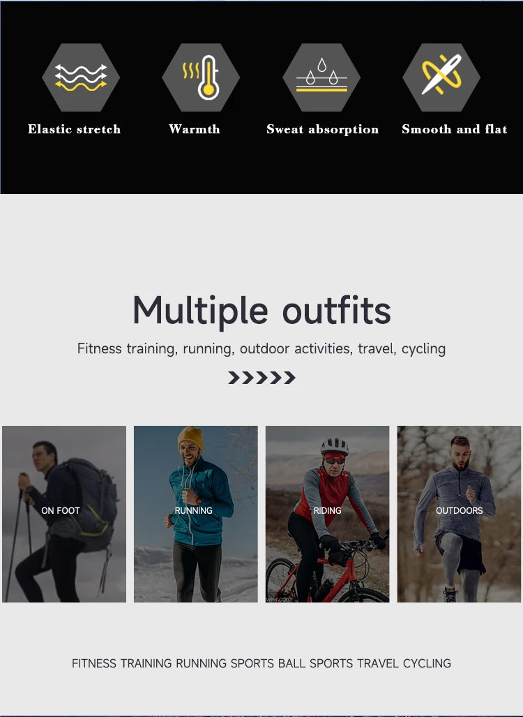 Men’s Thermal Compression Running Leggings – Fast Dry Fitness Tights for Winter Sports