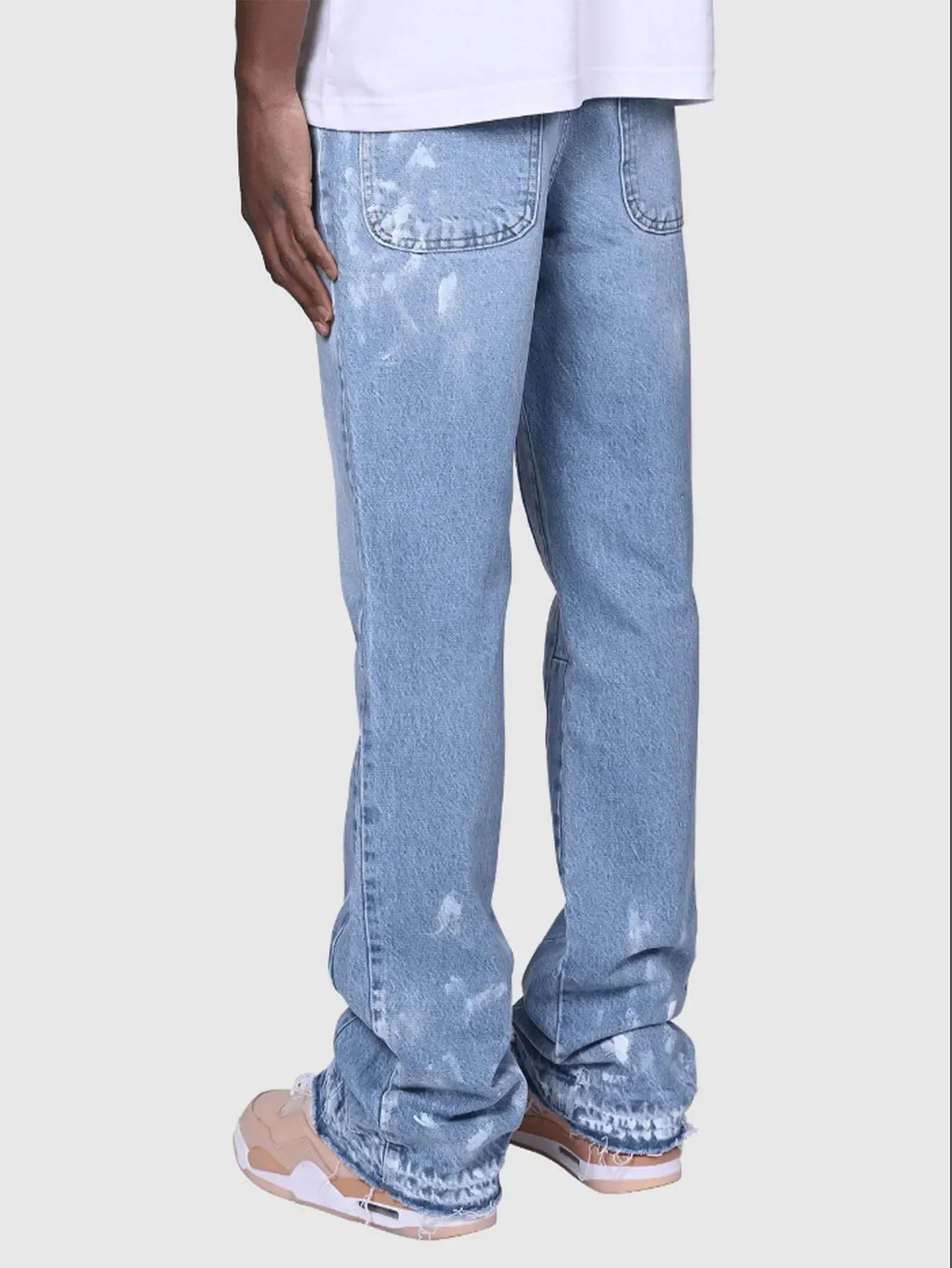 Men’s Vintage Straight Jeans – Mid-Waist Stretch Distressed Denim Pants (2025)