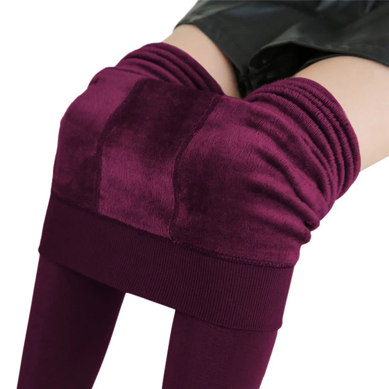 Women High Waist Warm Velvet Leggings