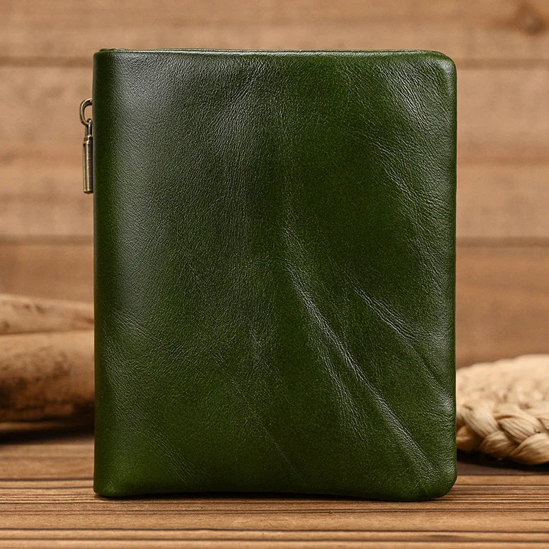 Luufan Men’s Genuine Leather Bifold Wallet – Compact Card & Coin Holder