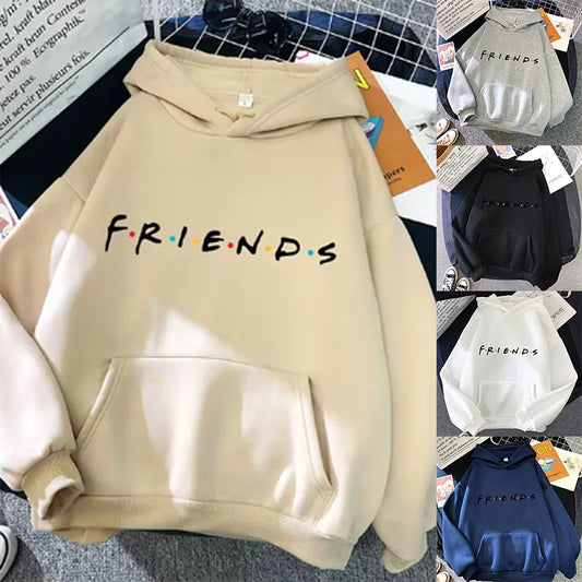 Women’s FRIENDS Print Hoodie – Casual Long Sleeve Streetwear