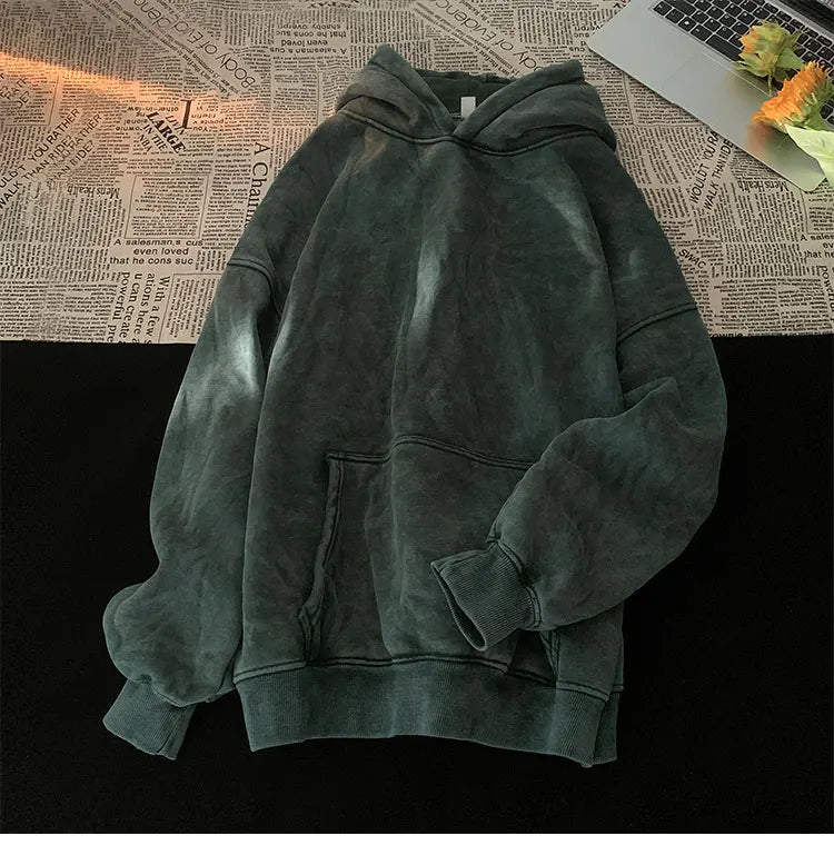 Vintage Washed Oversized Hoodie – Streetwear Harajuku Unisex Sweatshirt