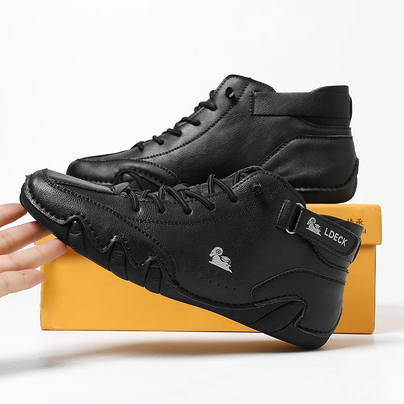 Men Italian Leather Chukka Driving Boots