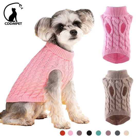 Cozy Knit Turtleneck Dog Sweater – Winter Warm Small Pet Coat