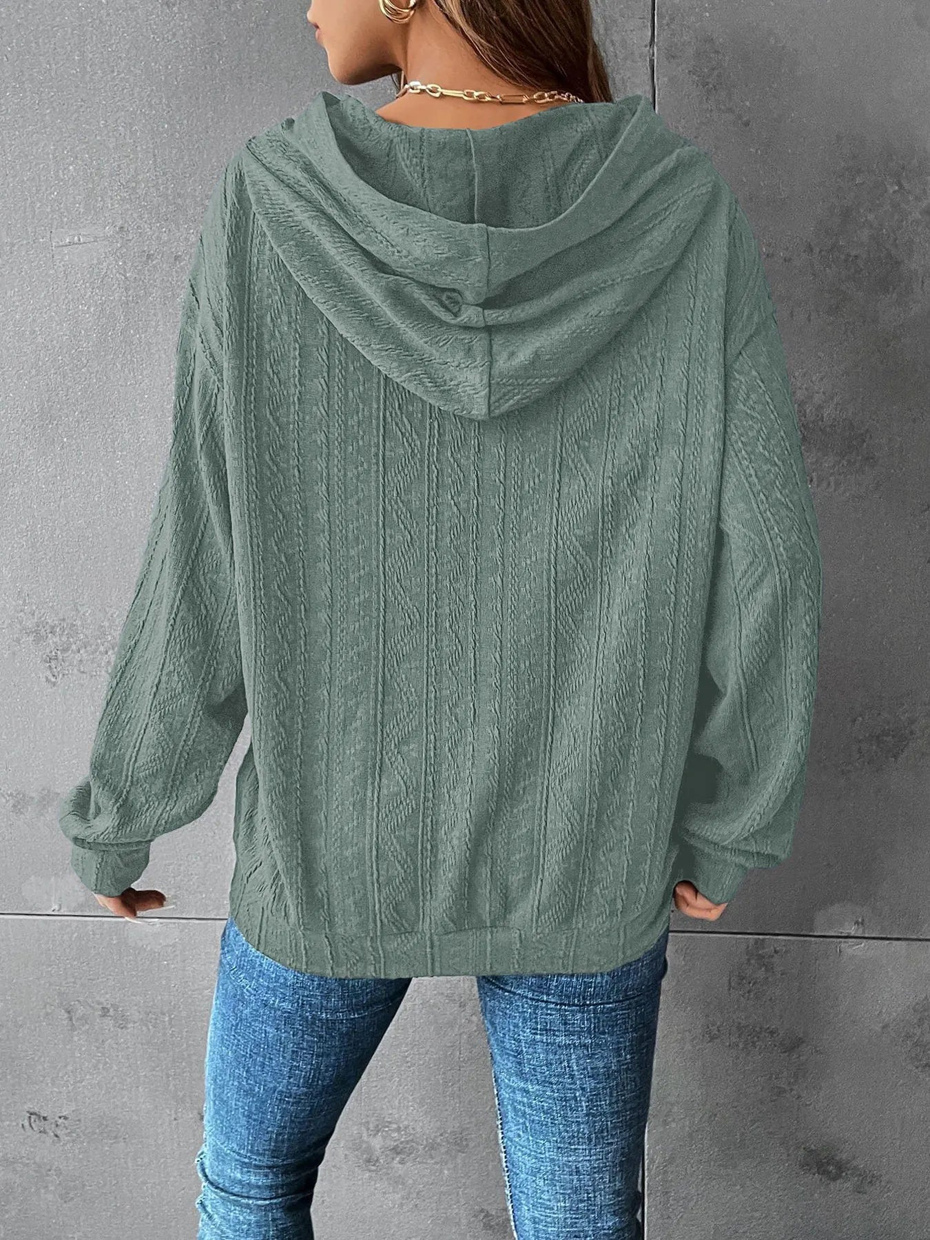 Women’s Hooded Long-Sleeve T-Shirt – Casual Solid Color Top