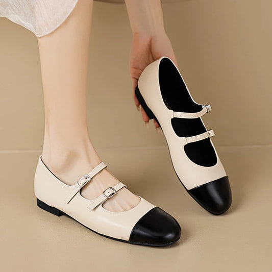 Elegant Spring/Summer Mary Jane Flats for Women – Round Toe Comfort Shoes (Plus Size 42)