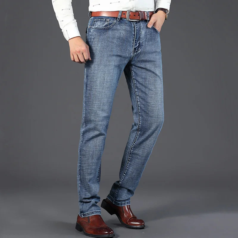 Men’s Straight-Leg Jeans – Classic Casual Denim Pants (Plus Size 28–40)