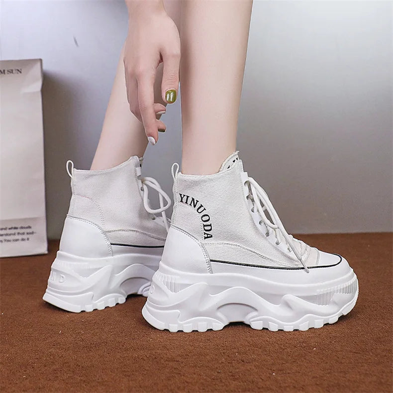 Women Chunky Platform Gothic Moto Boots