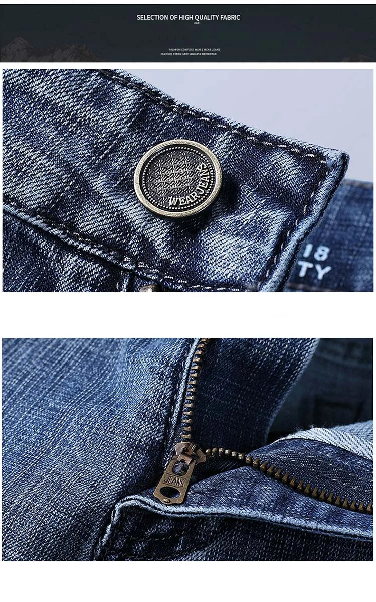 Men’s Straight-Leg Jeans – Classic Casual Denim Pants (Plus Size 28–40)