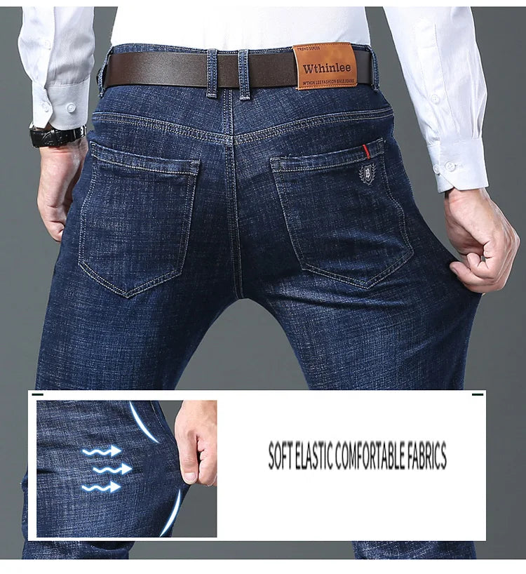 Men’s Straight-Leg Jeans – Classic Casual Denim Pants (Plus Size 28–40)