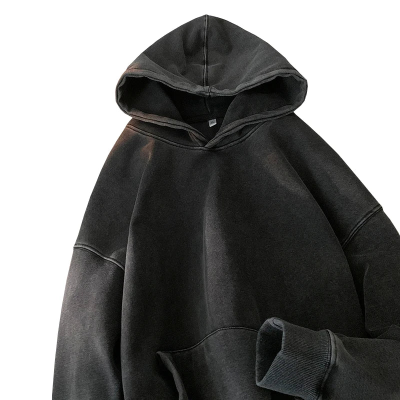 Vintage Washed Oversized Hoodie – Streetwear Harajuku Unisex Sweatshirt