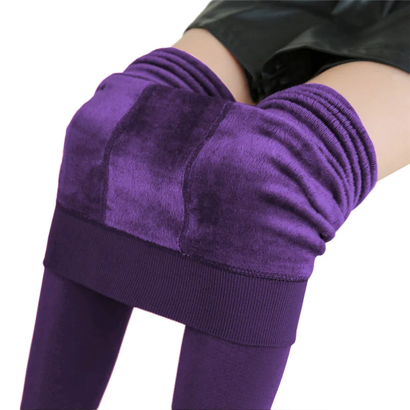Women High Waist Warm Velvet Leggings