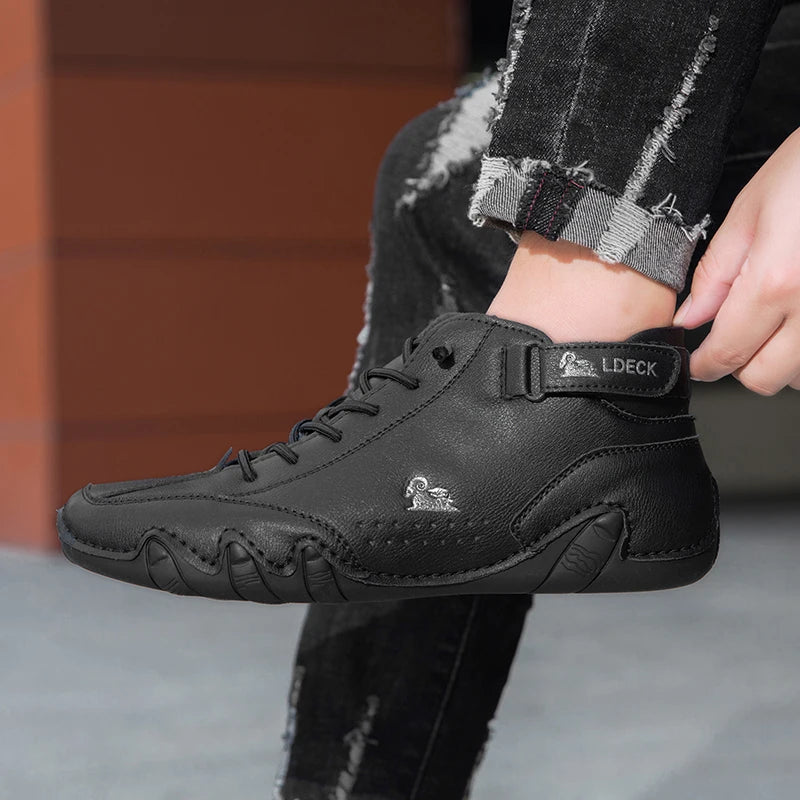 Men Italian Leather Chukka Driving Boots