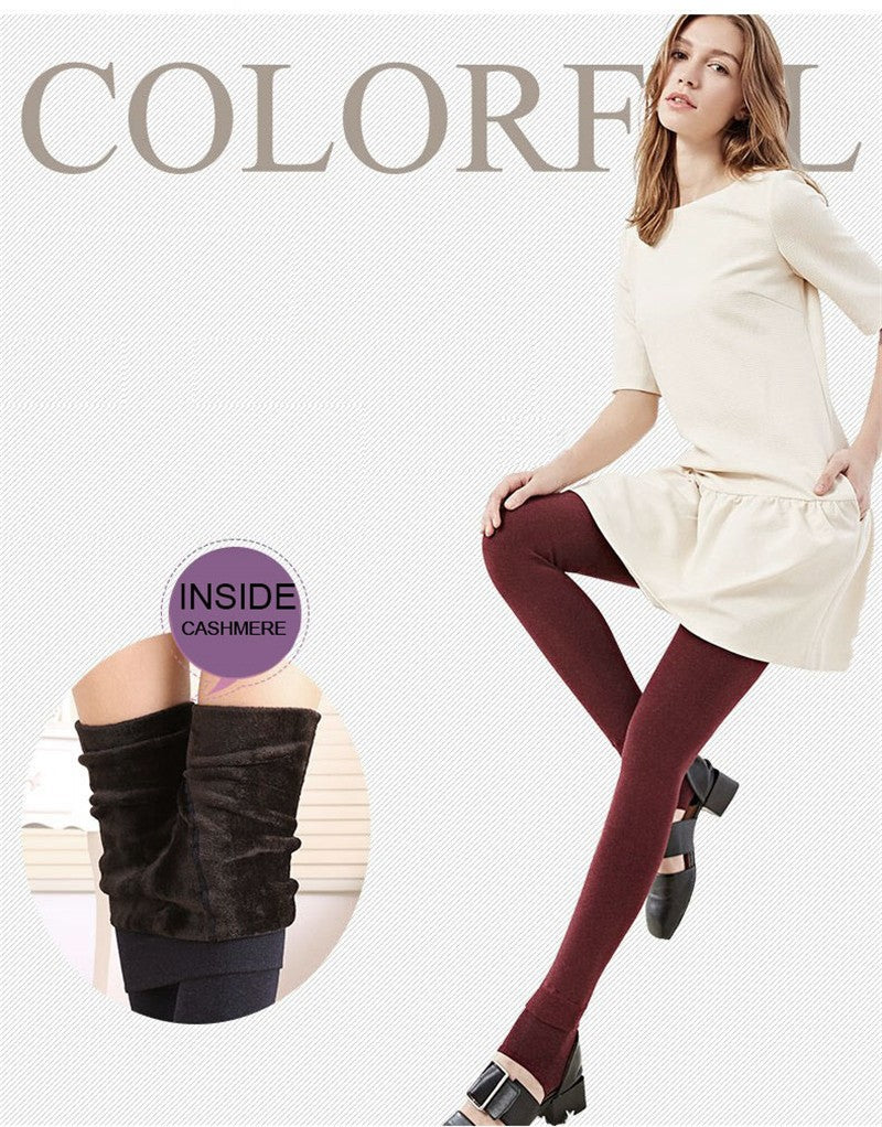 Women High Waist Warm Velvet Leggings