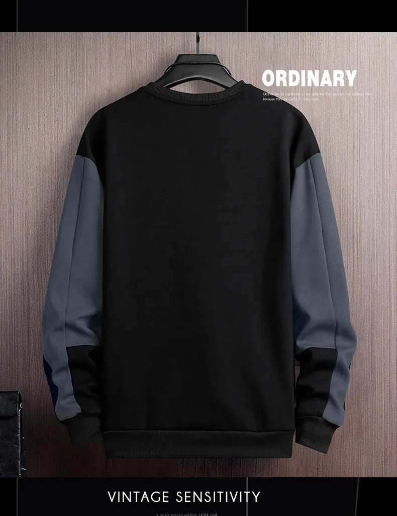 Men’s Loose Fit Sports Sweatshirt – Casual Round Neck Hoodie Style