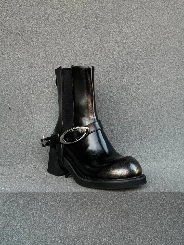 Women Chunky Heel Designer Short Boots