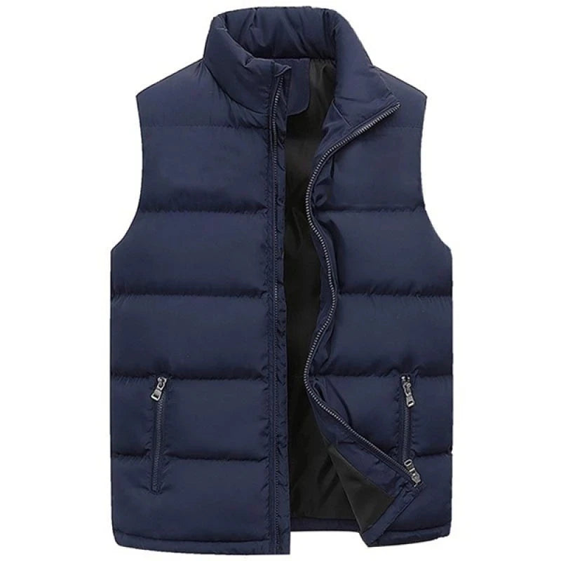 Men’s Waterproof Winter Vest – Warm Sleeveless Zipper Jacket